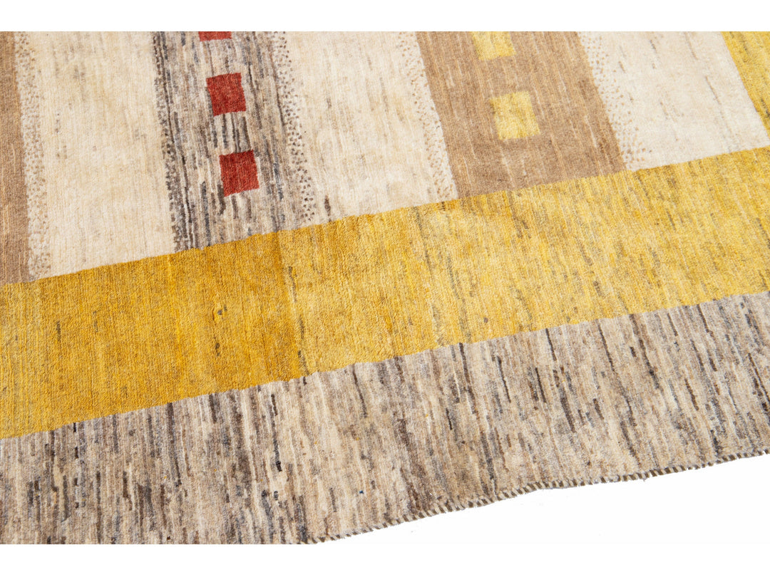 Modern Gabbeh Wool Rug 5 X 7
