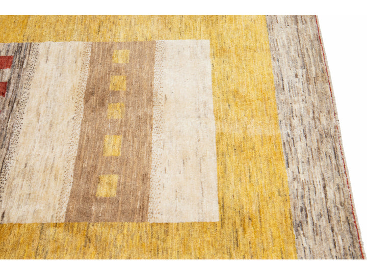 Modern Gabbeh Wool Rug 5 X 7