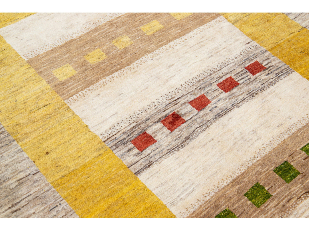 Modern Gabbeh Wool Rug 5 X 7