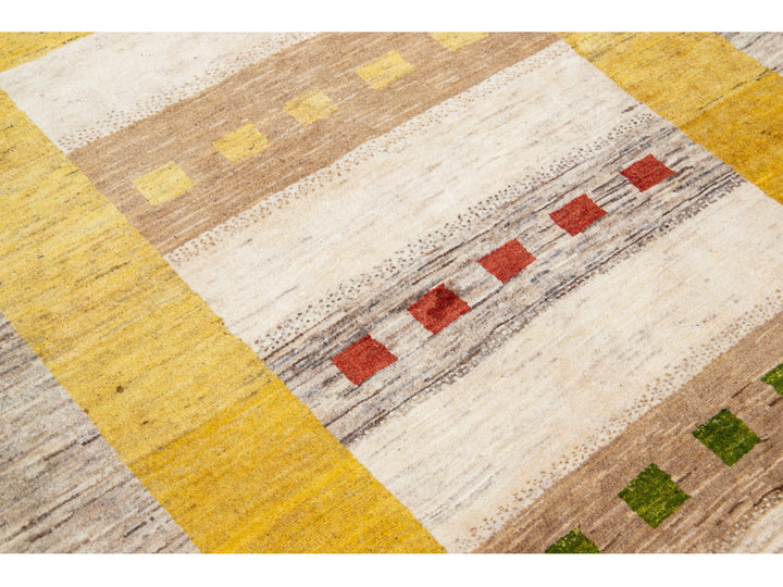 Modern Gabbeh Wool Rug 5 X 7