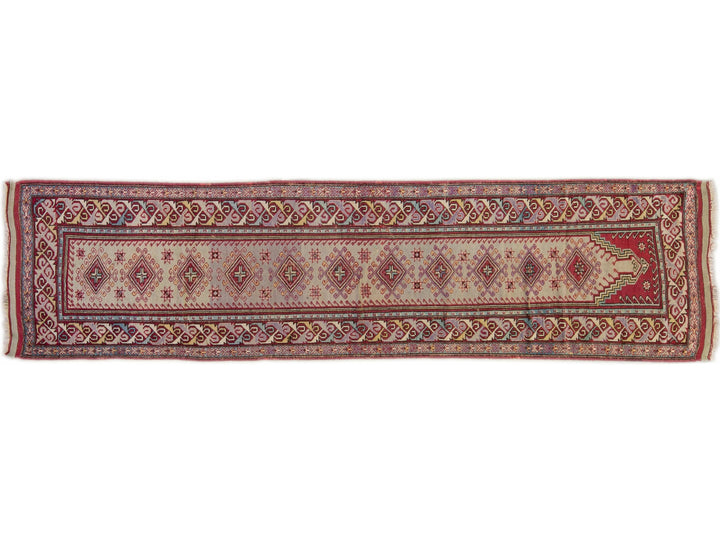 Antique Sivas Handmade Multicolor Geometric Wool Runner