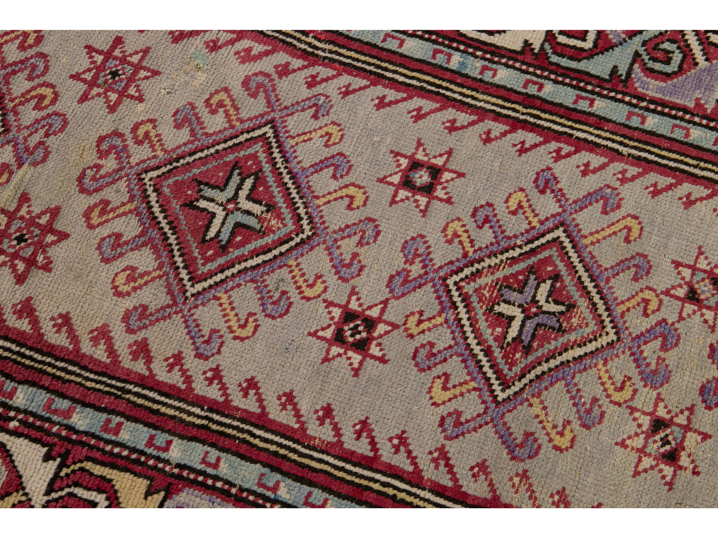 Antique Sivas Handmade Multicolor Geometric Wool Runner