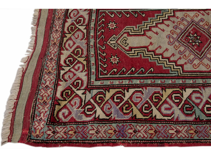 Antique Sivas Handmade Multicolor Geometric Wool Runner