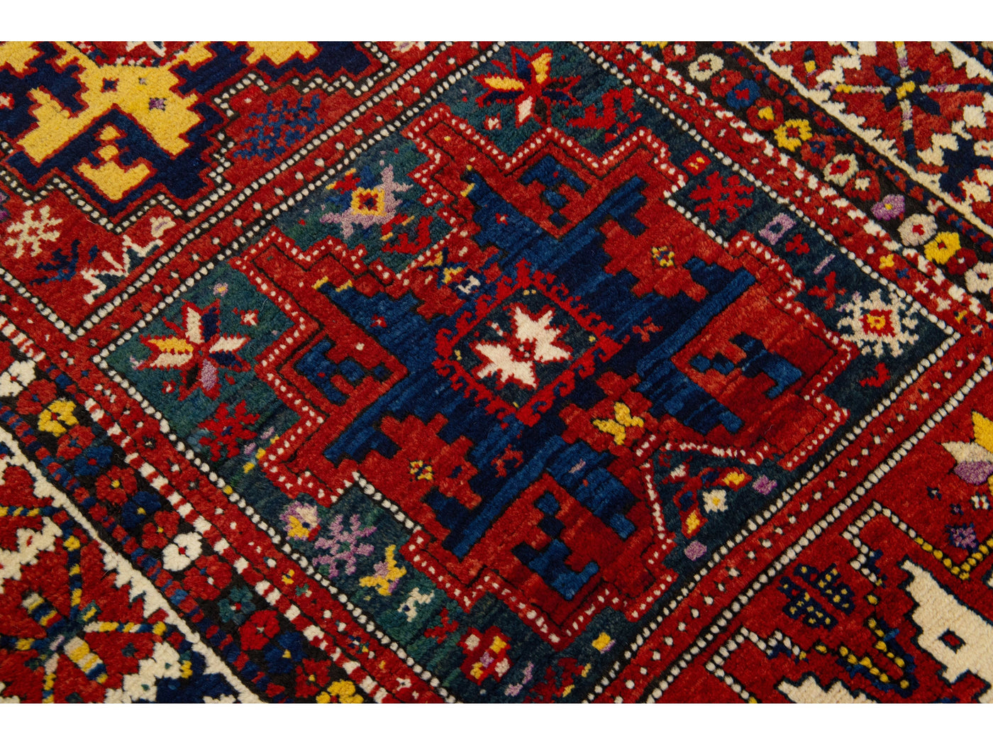 Antique Kazak Wool Rug 4 X 9