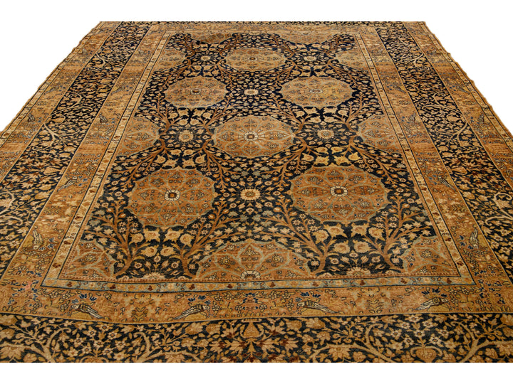 Antique Kerman Wool Rug  10 X 13
