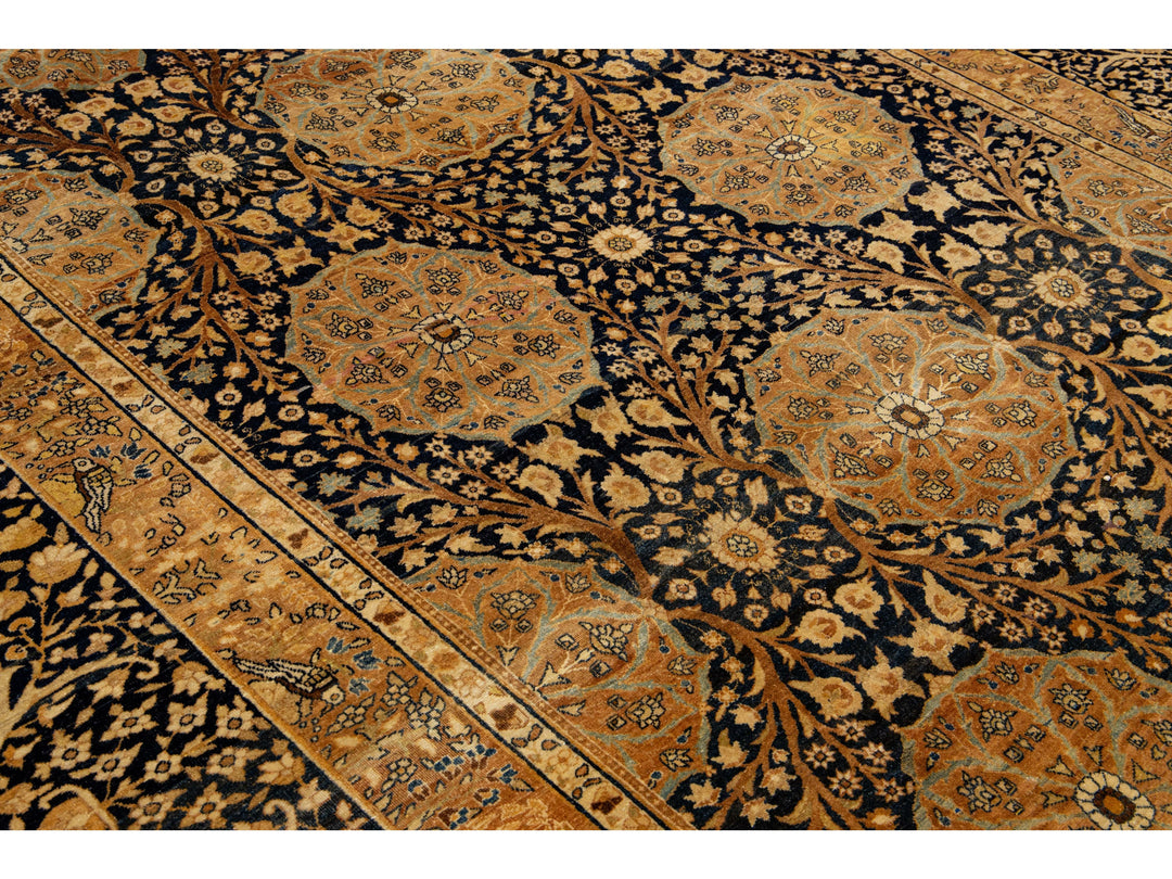 Antique Kerman Wool Rug  10 X 13