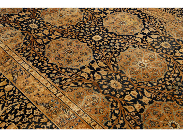 Antique Kerman Wool Rug  10 X 13