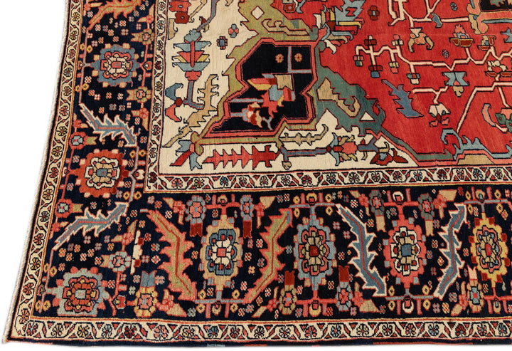Antique Serapi Wool Rug 10 X 10