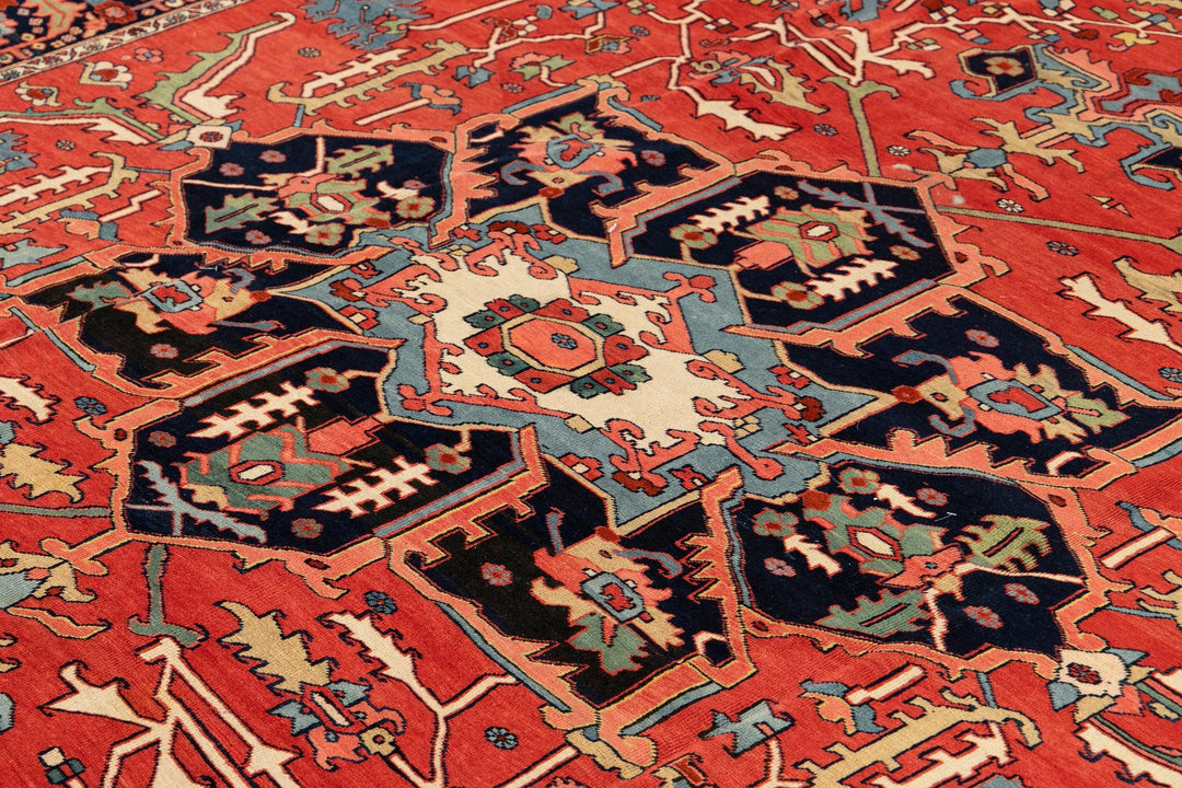 Antique Serapi Wool Rug 10 X 10