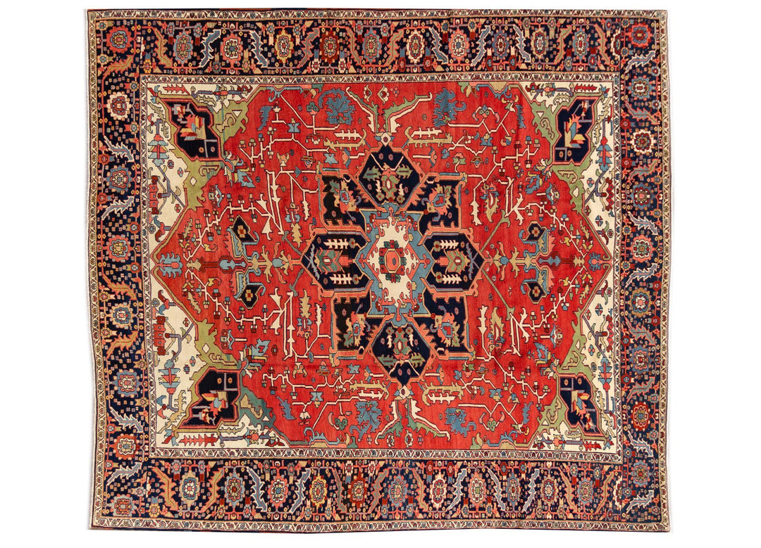 Antique Serapi Wool Rug 10 X 10