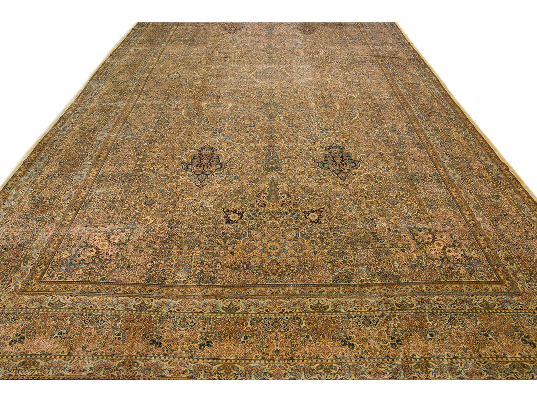 Antique Kerman Wool Rug 14 X 24