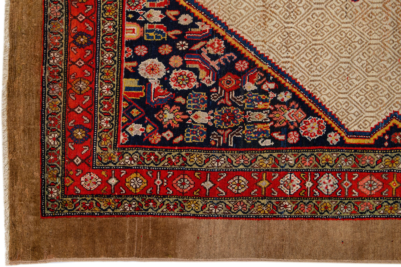 Antique Hamadan Wool Rug 7 X 14