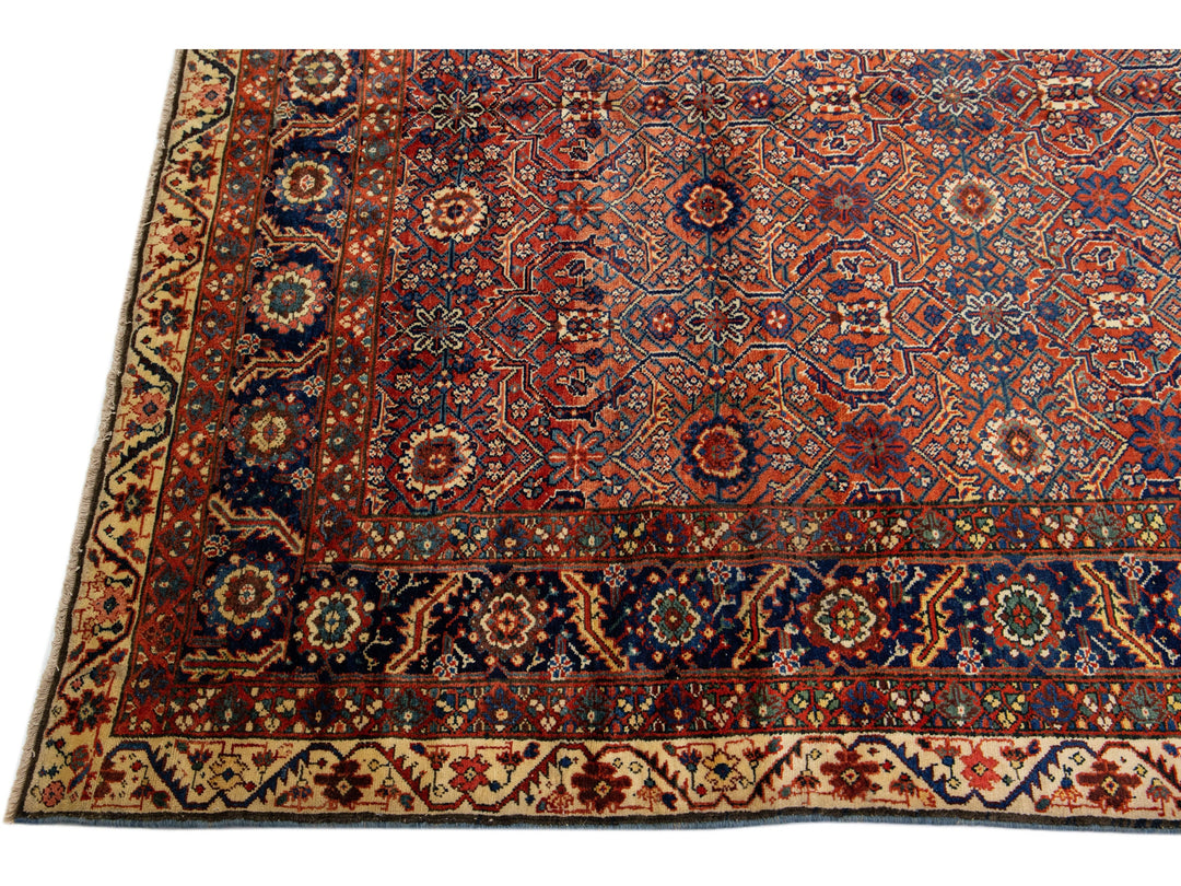 Antique Malayer Wool Rug 10 x 22