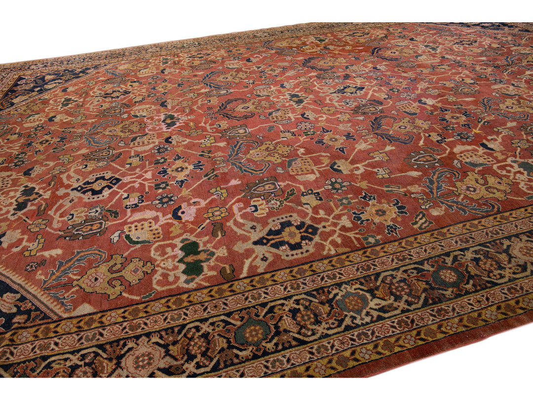 Antique Mahal Wool Rug 16 X 22