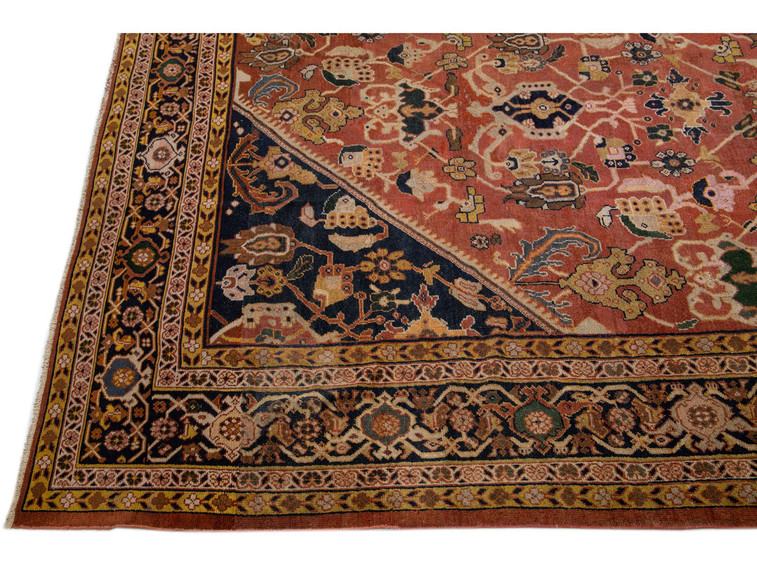 Antique Mahal Wool Rug 16 X 22