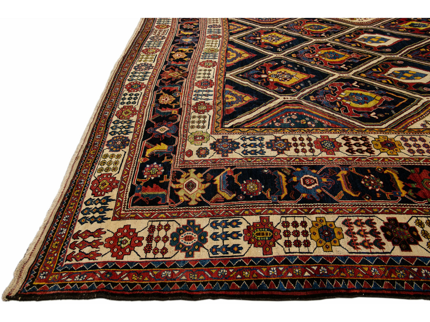 Antique Bakhtiari Wool Rug 13 X 23