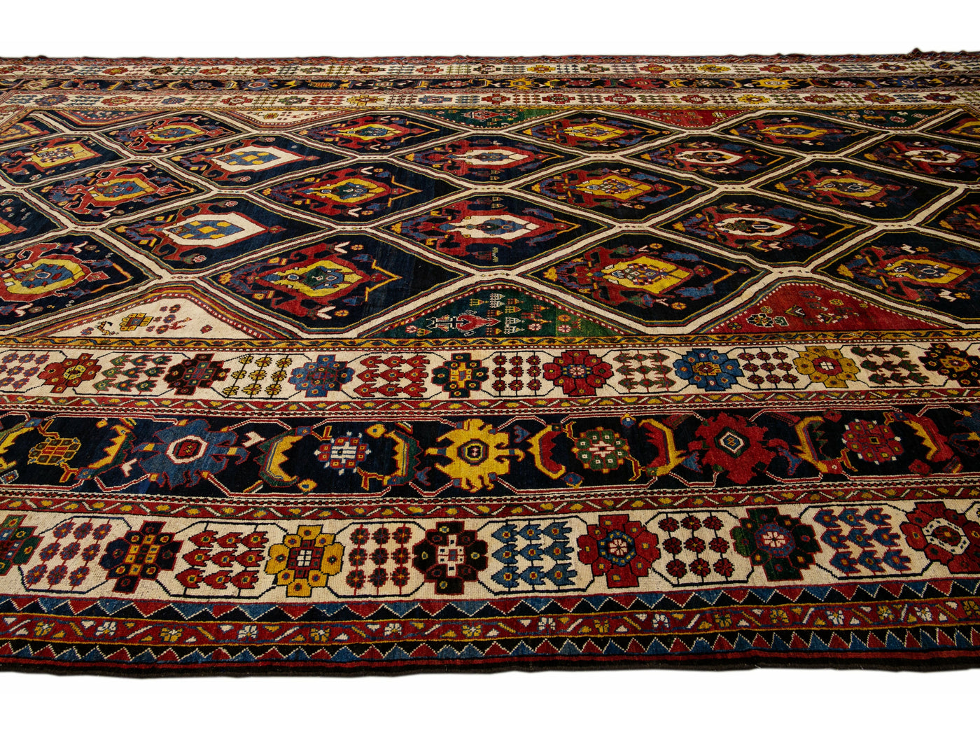 Antique Bakhtiari Wool Rug 13 X 23
