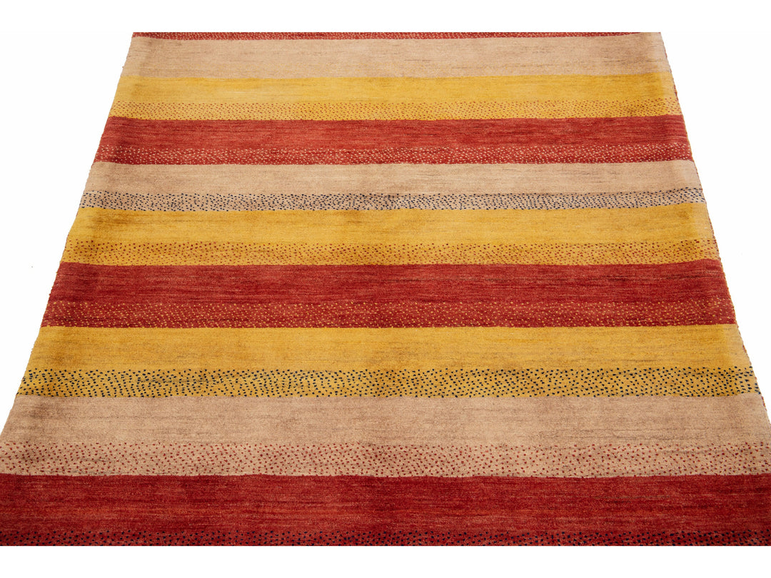 Modern Gabbeh Wool Rug 4 X 9