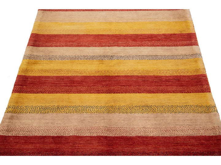 Modern Gabbeh Wool Rug 4 X 9