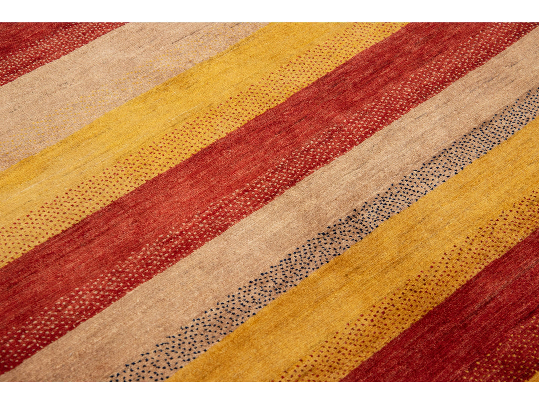 Modern Gabbeh Wool Rug 4 X 9
