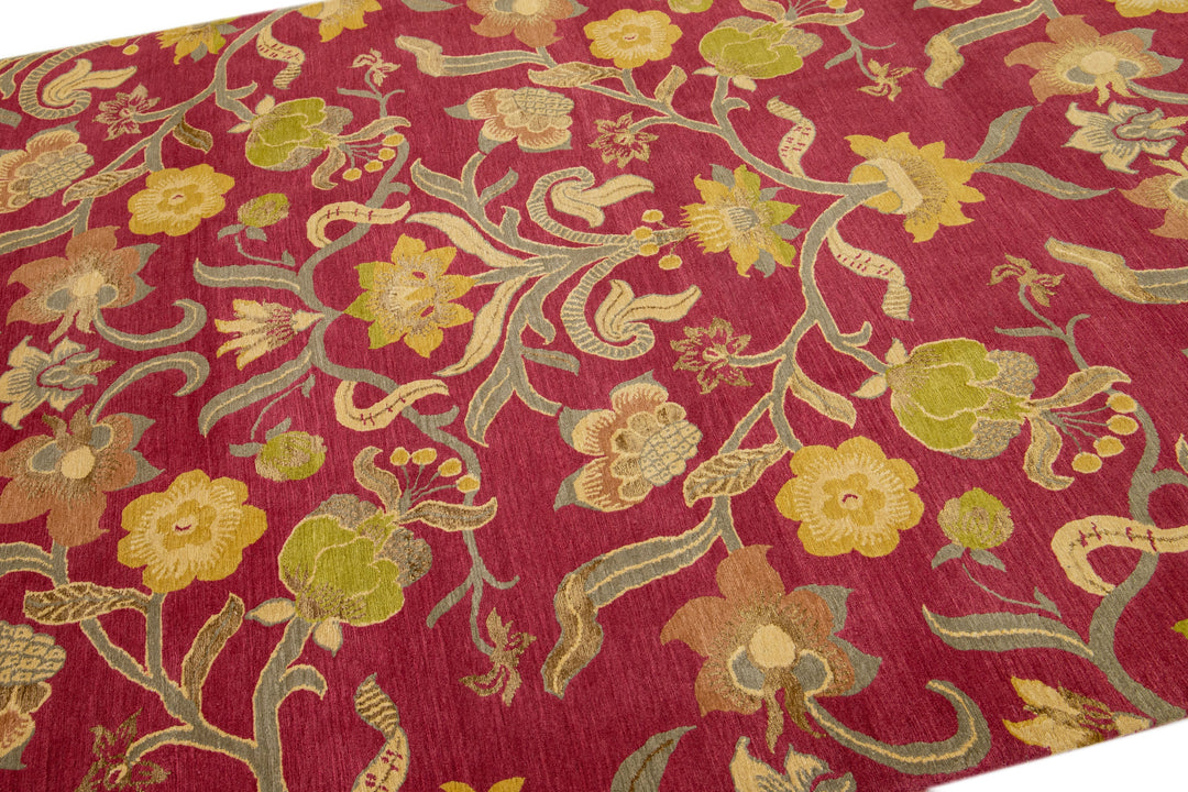 Modern Nepalese Wool and Silk Rug 6 X 9