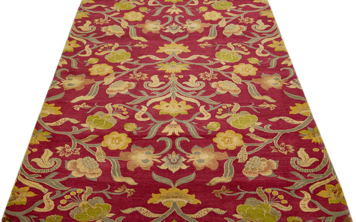 Modern Nepalese Wool and Silk Rug 6 X 9