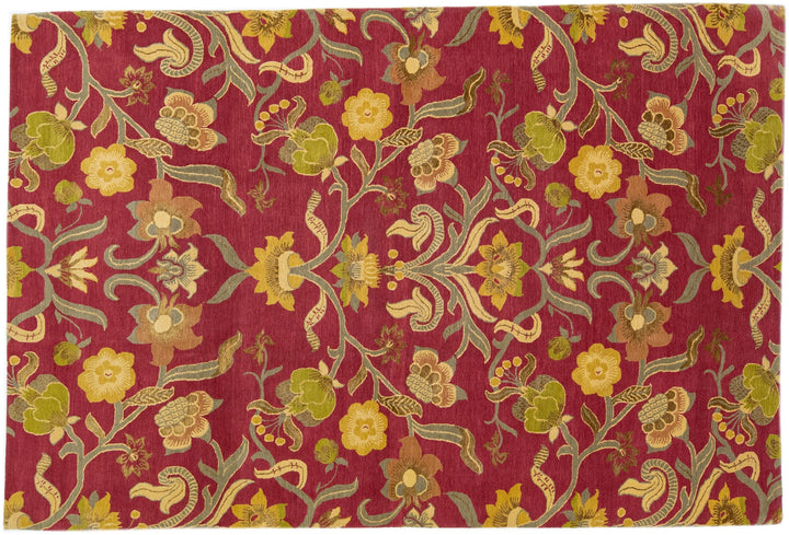 Modern Nepalese Wool and Silk Rug 6 X 9