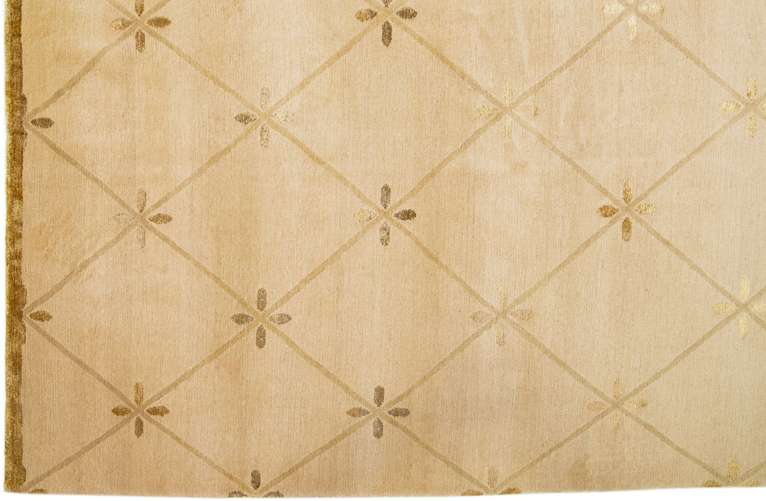 Modern Tibetan Wool & Silk Rug 10 X 14