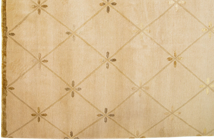 Modern Tibetan Wool & Silk Rug 10 X 14