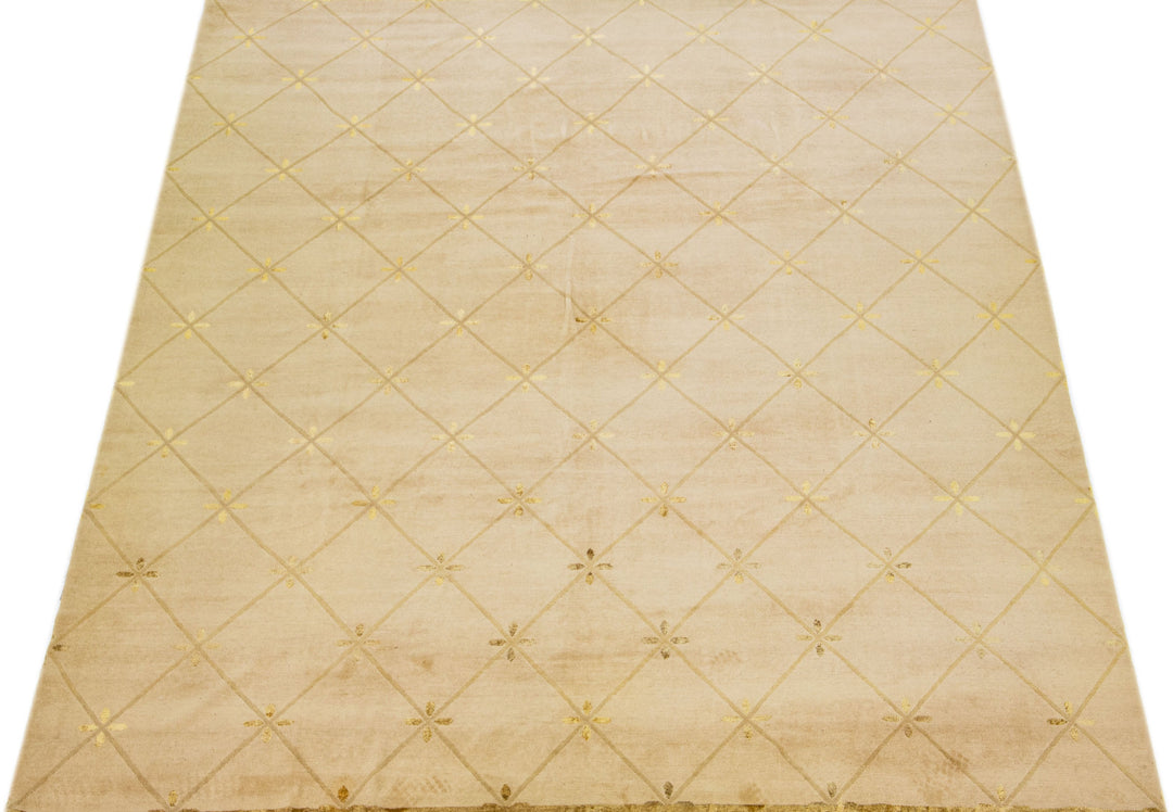 Modern Tibetan Wool & Silk Rug 10 X 14