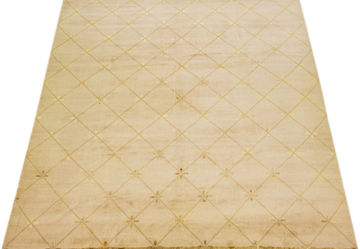 Modern Tibetan Wool & Silk Rug 10 X 14