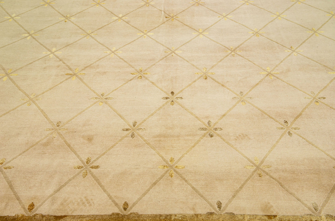Modern Tibetan Wool & Silk Rug 10 X 14