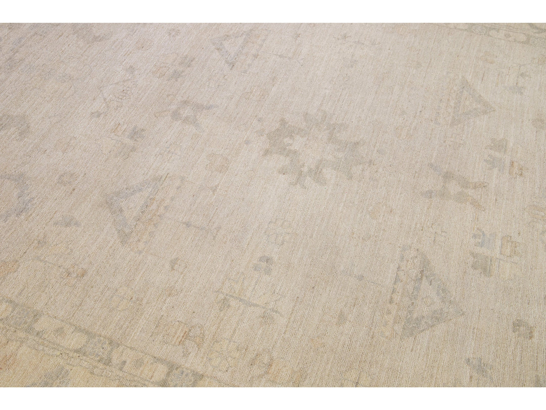 Modern Oushak Wool Rug 9 X 12