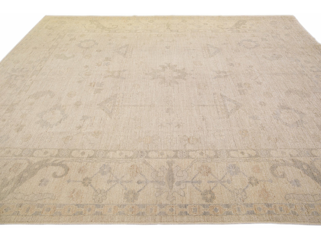 Modern Oushak Wool Rug 9 X 12
