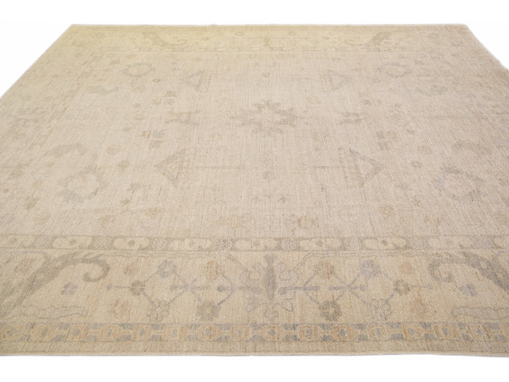 Modern Oushak Wool Rug 9 X 12
