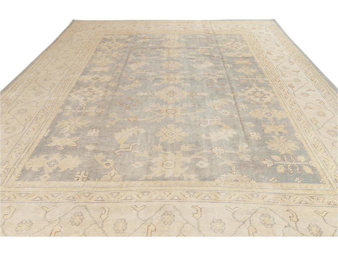 21st Century Modern Oushak-Style Oversize Wool Rug, 12' x 15'