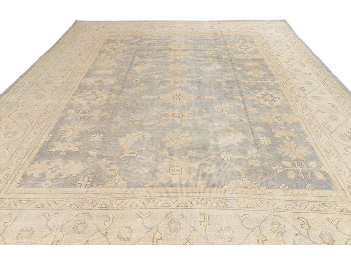 21st Century Modern Oushak-Style Oversize Wool Rug, 12' x 15'