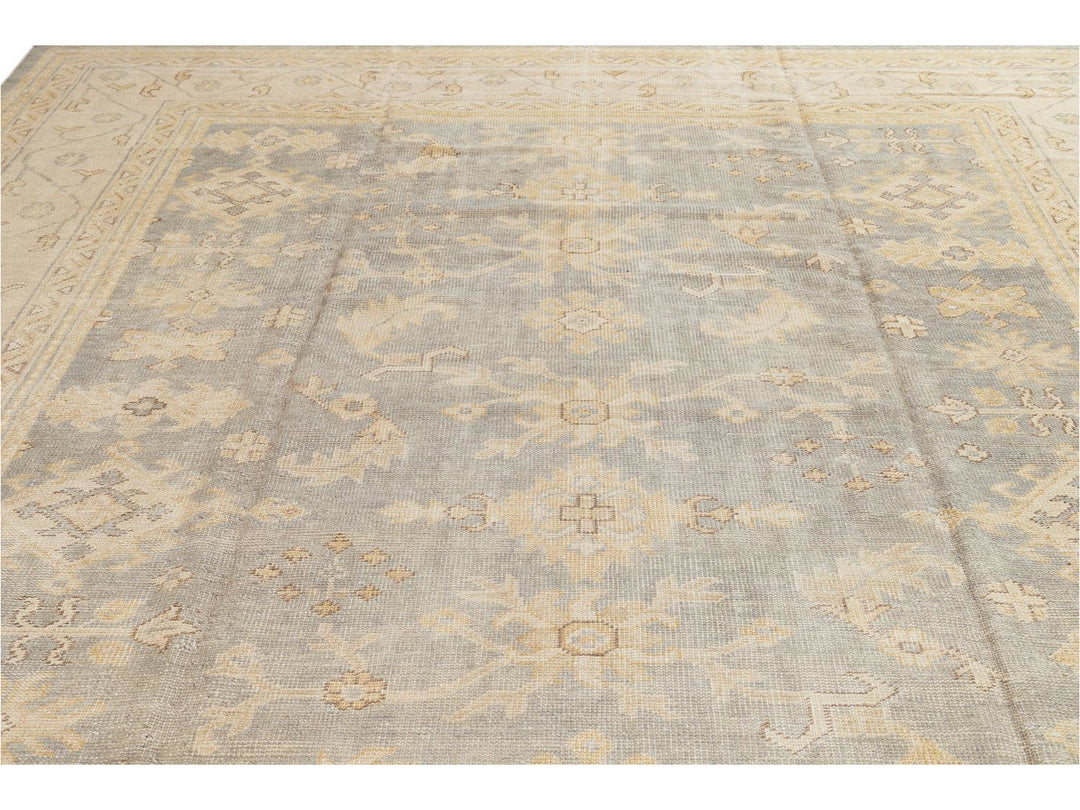 21st Century Modern Oushak-Style Oversize Wool Rug, 12' x 15'