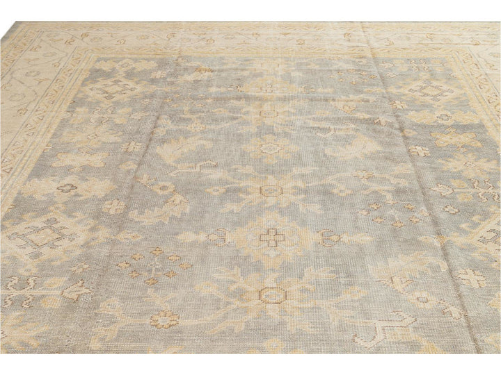 21st Century Modern Oushak-Style Oversize Wool Rug, 12' x 15'