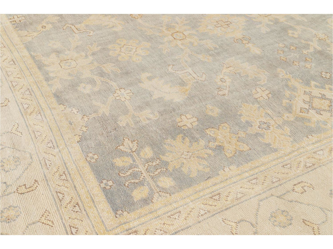 21st Century Modern Oushak-Style Oversize Wool Rug, 12' x 15'
