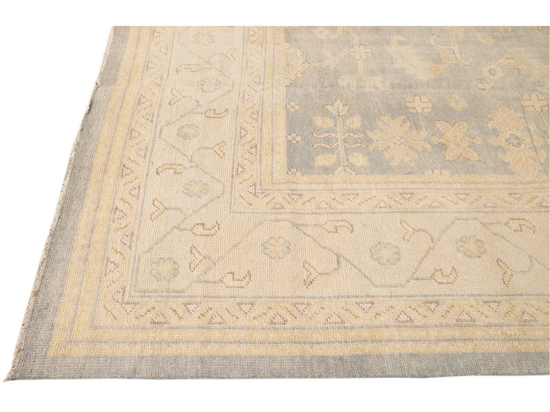 21st Century Modern Oushak-Style Oversize Wool Rug, 12' x 15'