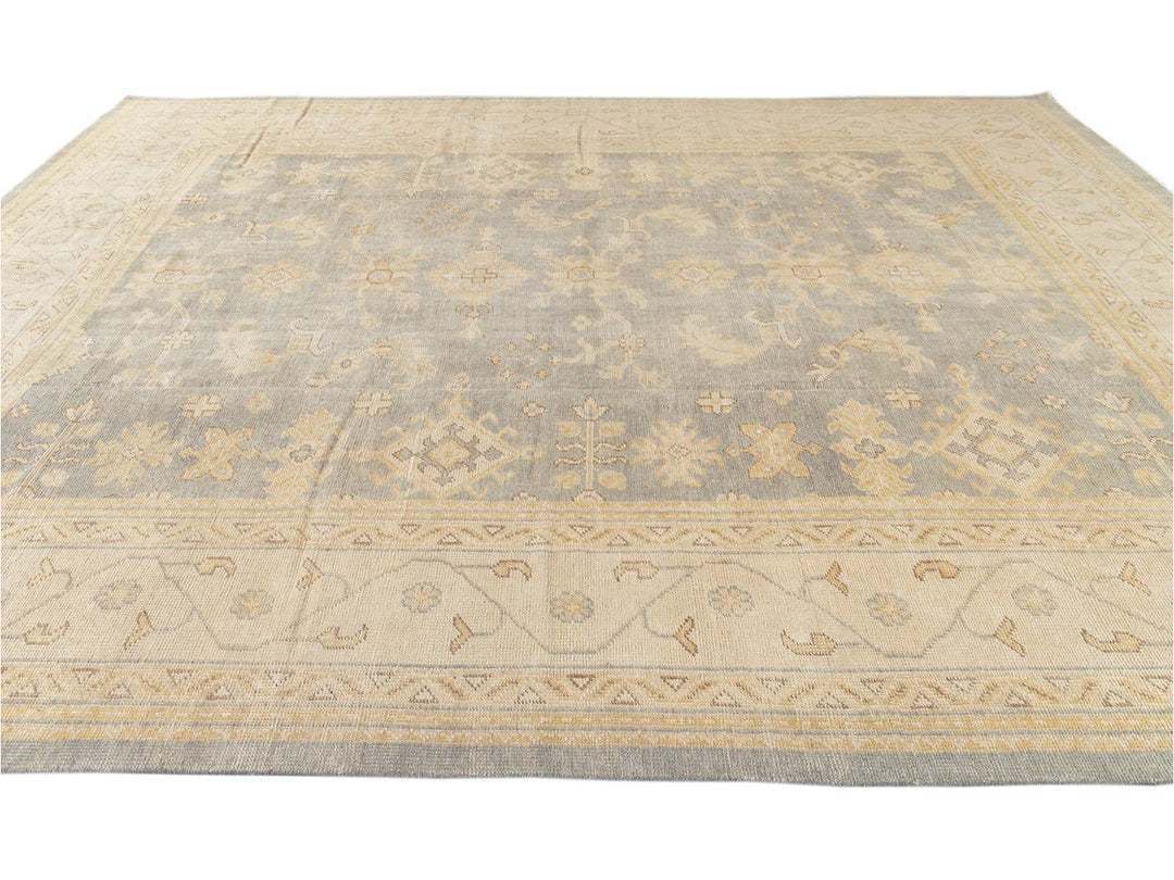 21st Century Modern Oushak-Style Oversize Wool Rug, 12' x 15'