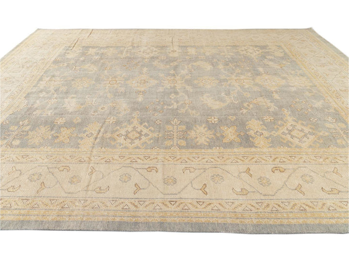 21st Century Modern Oushak-Style Oversize Wool Rug, 12' x 15'