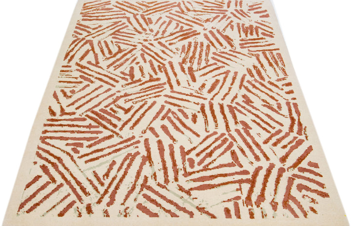 Modern Tibetan Wool Rug 6 X 9