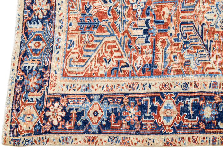 Antique Persian Heriz Wool Rug 6 X 8