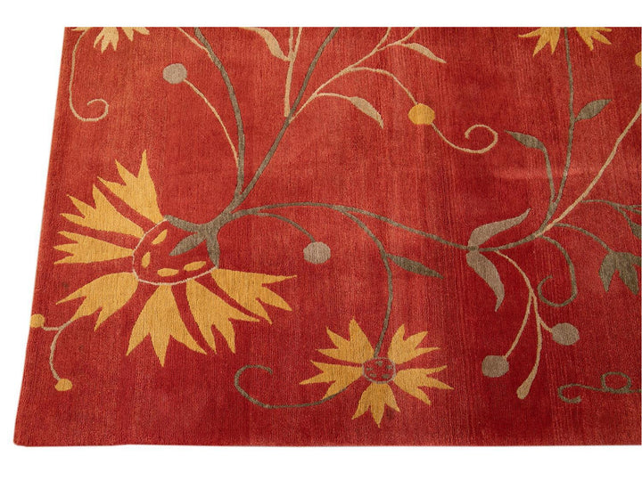 21st Century Modern Tibetan Wool Rug 13 X 14