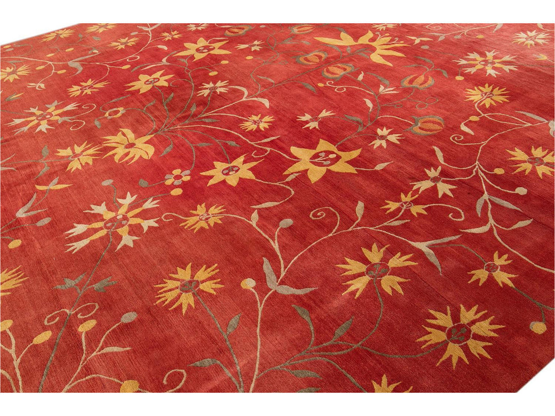 21st Century Modern Tibetan Wool Rug 13 X 14
