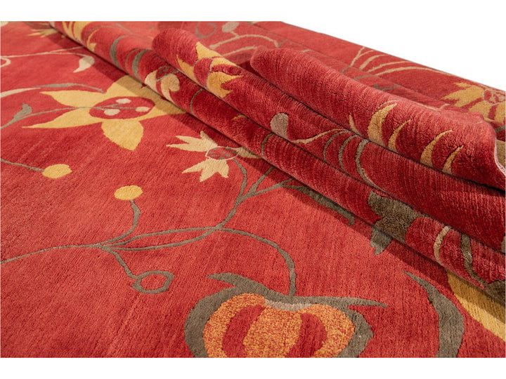 21st Century Modern Tibetan Wool Rug 13 X 14
