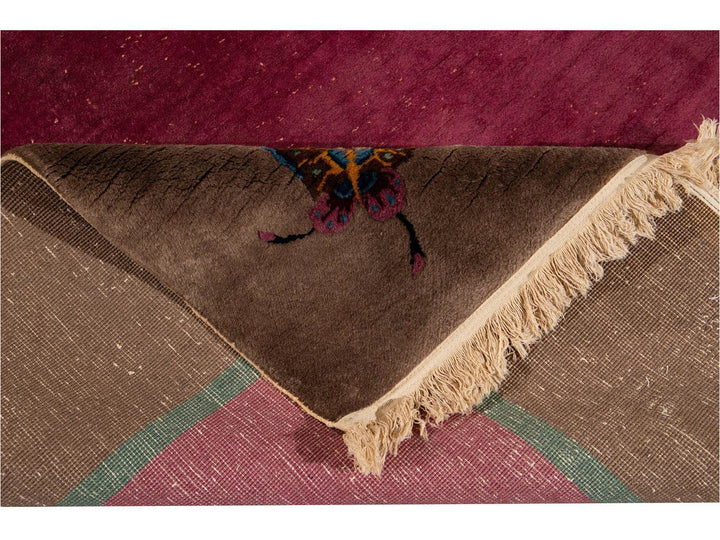 Antique Art Deco Chinese Wool Rug 9 X 12