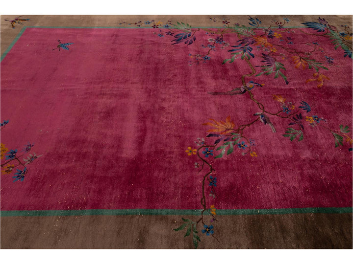 Antique Art Deco Chinese Wool Rug 9 X 12